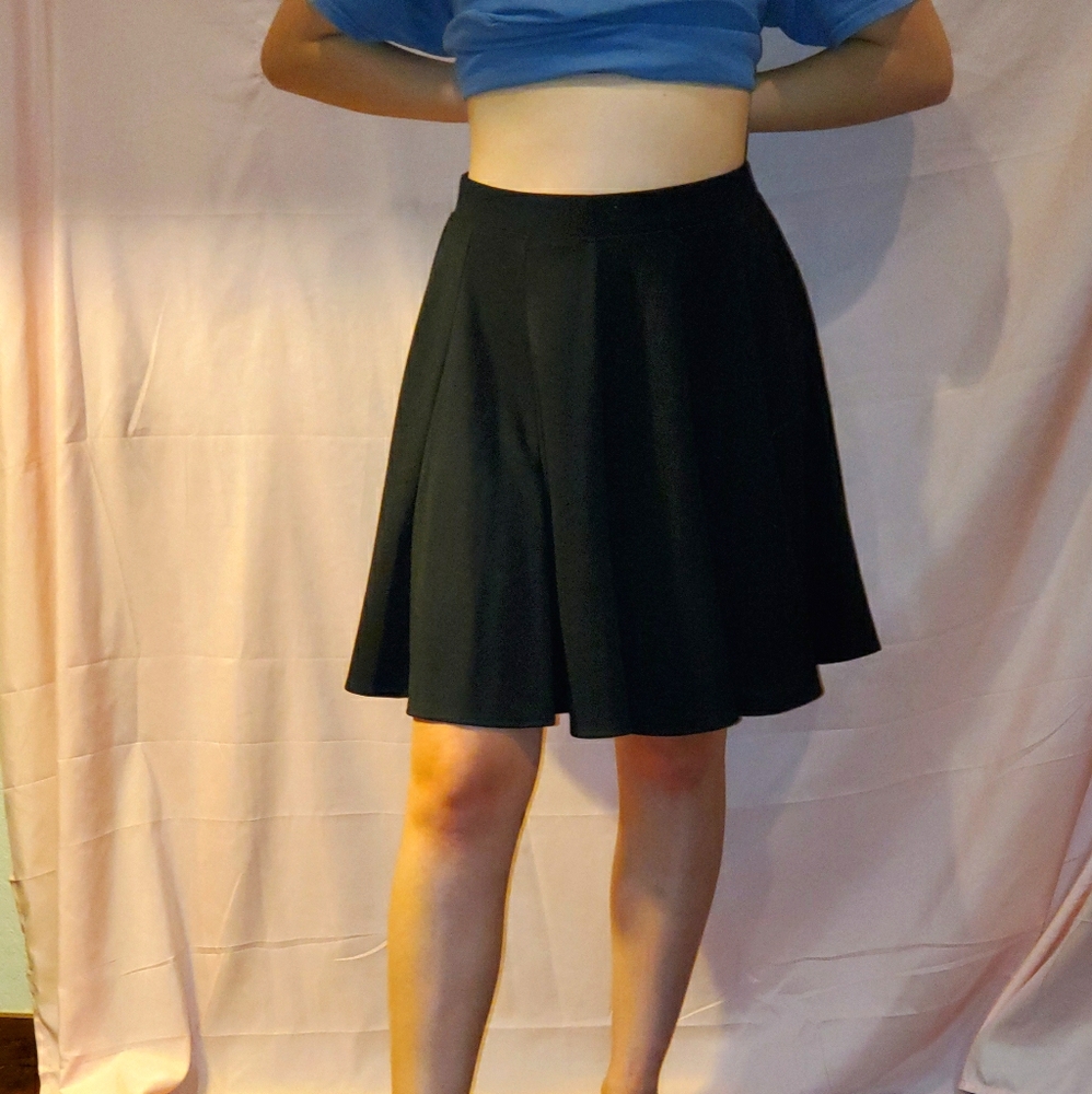 Black A-line skirt